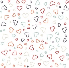Colorful geometric stars, hearts background. Abstract pattern background. Shapes pattern. Colorful wrapping paper.