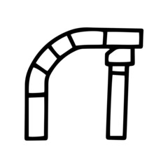 Arch black line vector doodle icon design
