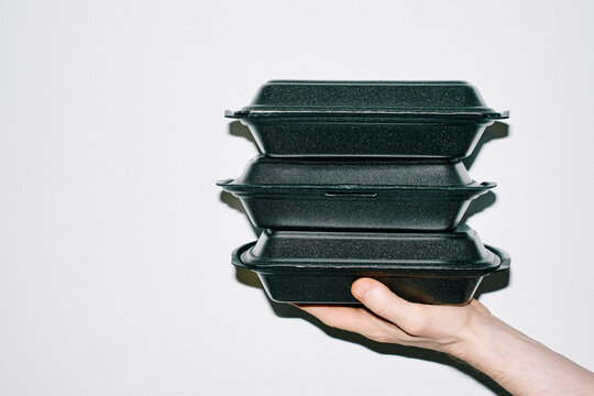Stack of food delivery package