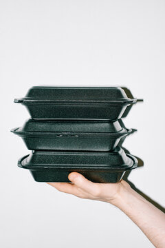 Stack of food delivery package