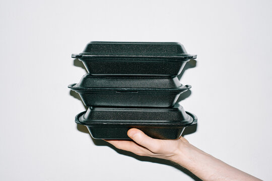 Stack of food delivery package