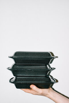 Stack of food delivery package
