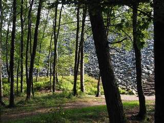 Keltischer Ringwall Otzenhausen im Herbst auf dem Dollberg - eine der eindrucksvollsten keltischen Befestigungsanlagen in Europa 
