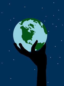 Globe in human hand