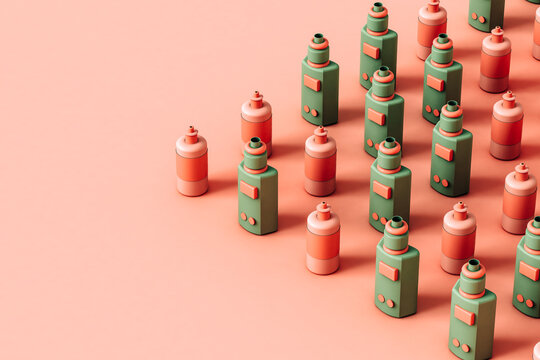 Electronic cigarette and a juice bottle with copyspace