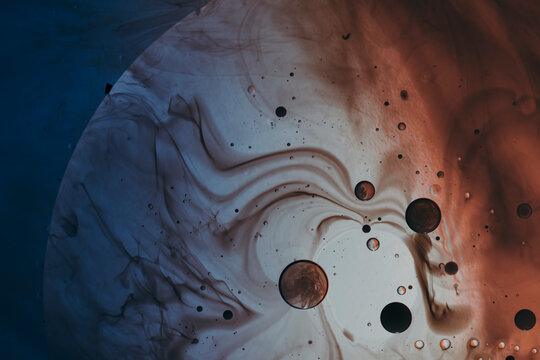 Abstract background with spheres and energy waves 