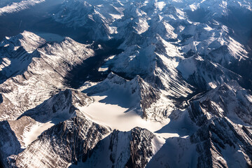 The Canadian Rocky Mountains aerial.