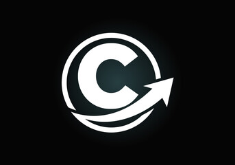 Initial C monogram alphabet symbol design incorporated with the arrow. Financial or success logo concept. Font emblem. Logo for business and company identity