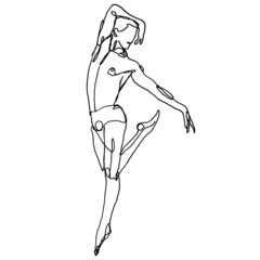 Hand-drawn sketchy vector illustration of a male ballet dancer