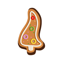Christmas cookies in the shape of a Christmas tree. Vector illustration