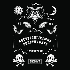 cartoon style ouija board