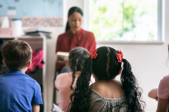 School: Kids Listening To Reading During Storytime