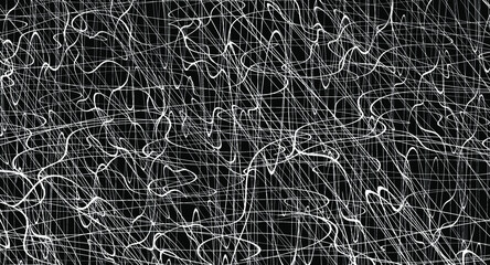 Fototapeta na wymiar White chaotic lines background. Hand drawn lines. Tangled chaotic pattern. Vector illustration.