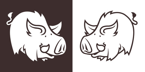 Cute wild boar character