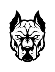 Pit bull head silhouette for light background