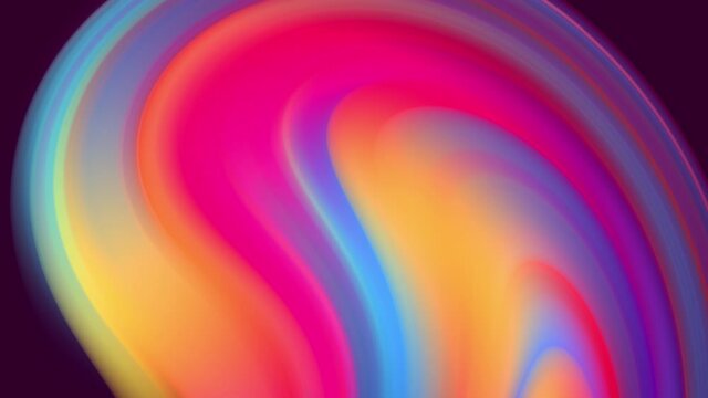 Gradient of rainbow colors are cyclically shifting in loop. It is 4k beautiful abstract background with seamless looping animation for holiday presentations or trendy stuff in motion design style.