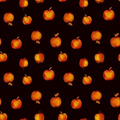 Seamless pattern with apples in trendy colors. Hand-drawn illustration . A pattern for clothing fabrics and other items.