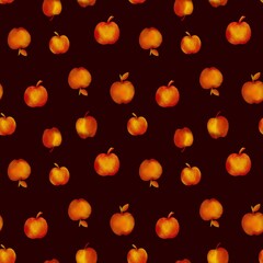 Seamless pattern with apples in trendy colors. Hand-drawn illustration . A pattern for clothing fabrics and other items.