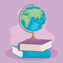 world sphere on books