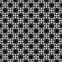 Black and white surface pattern texture. Bw ornamental graphic design. Mosaic ornaments. Pattern template. Vector illustration.