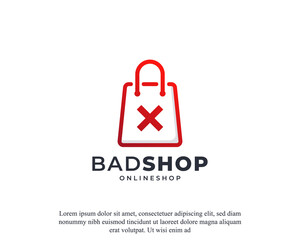 Bad Shop icon. Wrong Shop Logo Icon Design Template Element