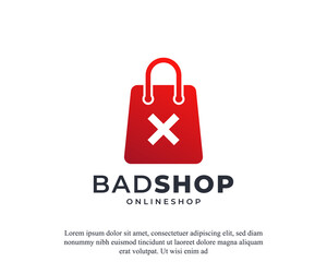 Bad Shop icon. Wrong Shop Logo Icon Design Template Element