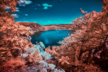 Fototapeta na wymiar Devils lake infrarrojo