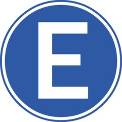Vector illustration of traffic sign parking, with the letter E of the Spanish language or Hispanic america language