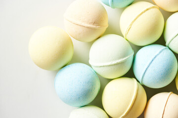 Set of colorful bath bombs