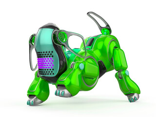 cyber dog cartoon trying to dig