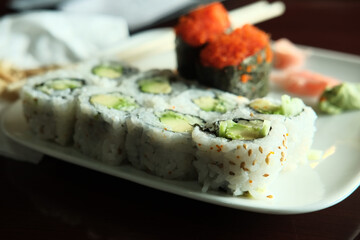 Vegetable Sushi Roll Tobiko