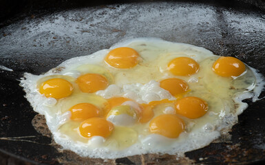 Mexican food, fried eggs on the comal
