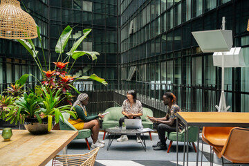 Interior Design Of A Fancy Office Building With Windows