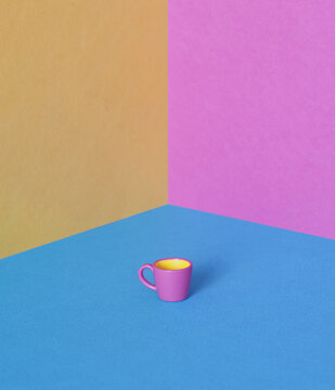 Miniature still life with a color block mug