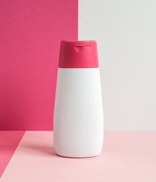 Colorful still life with a plastic bottle