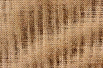 Natural linen raw uncolored close-up. Sack woven, sacking burlap texture