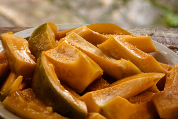 organic mexican fruit papayo, sweet and healthy papaya