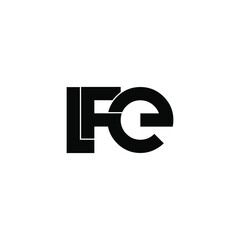 lfe initial letter monogram logo design