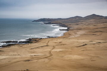 Fototapeta na wymiar motorcycle roadtrip to a beach in the north of Lima