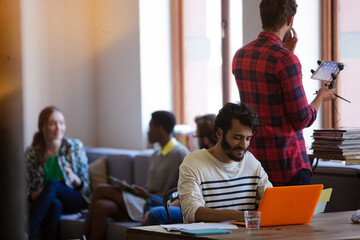 Creative business people working in office