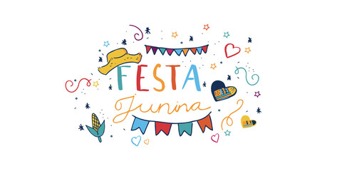 Festa Junina,Set of vector illustrations. Brazilian holiday.