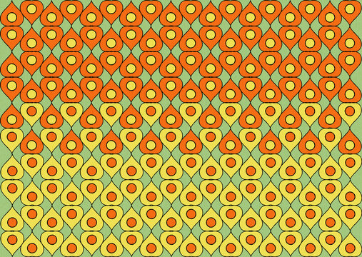 Pattern With Yellow And Red Hearts