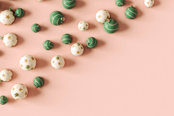 xmas decorations in different positions with copyspace