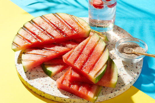 Grilled Watermelon Slices From Above 
