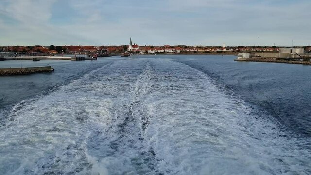 The ferry departs from Ronne harbour summer season 