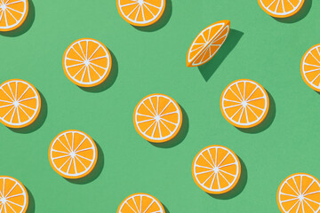 The paper is sliced with cut mandarin citrus, an excellent design for any purpose