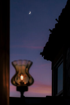 moon and lamp
