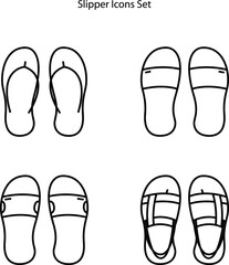 slippers icons set isolated on white background. slippers icon thin line outline linear slippers symbol for logo, web, app, UI. slippers icon simple sign.