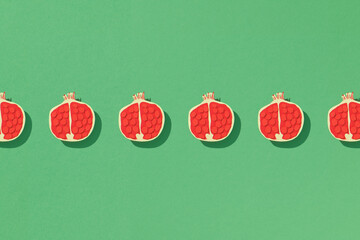 Pomegranate fruit seamless pattern.