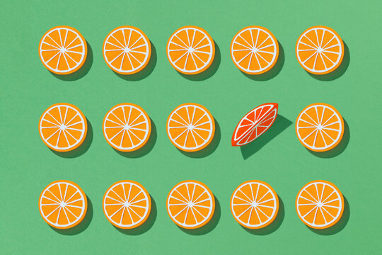 The paper is sliced with cut mandarin citrus, an excellent design for any purpose